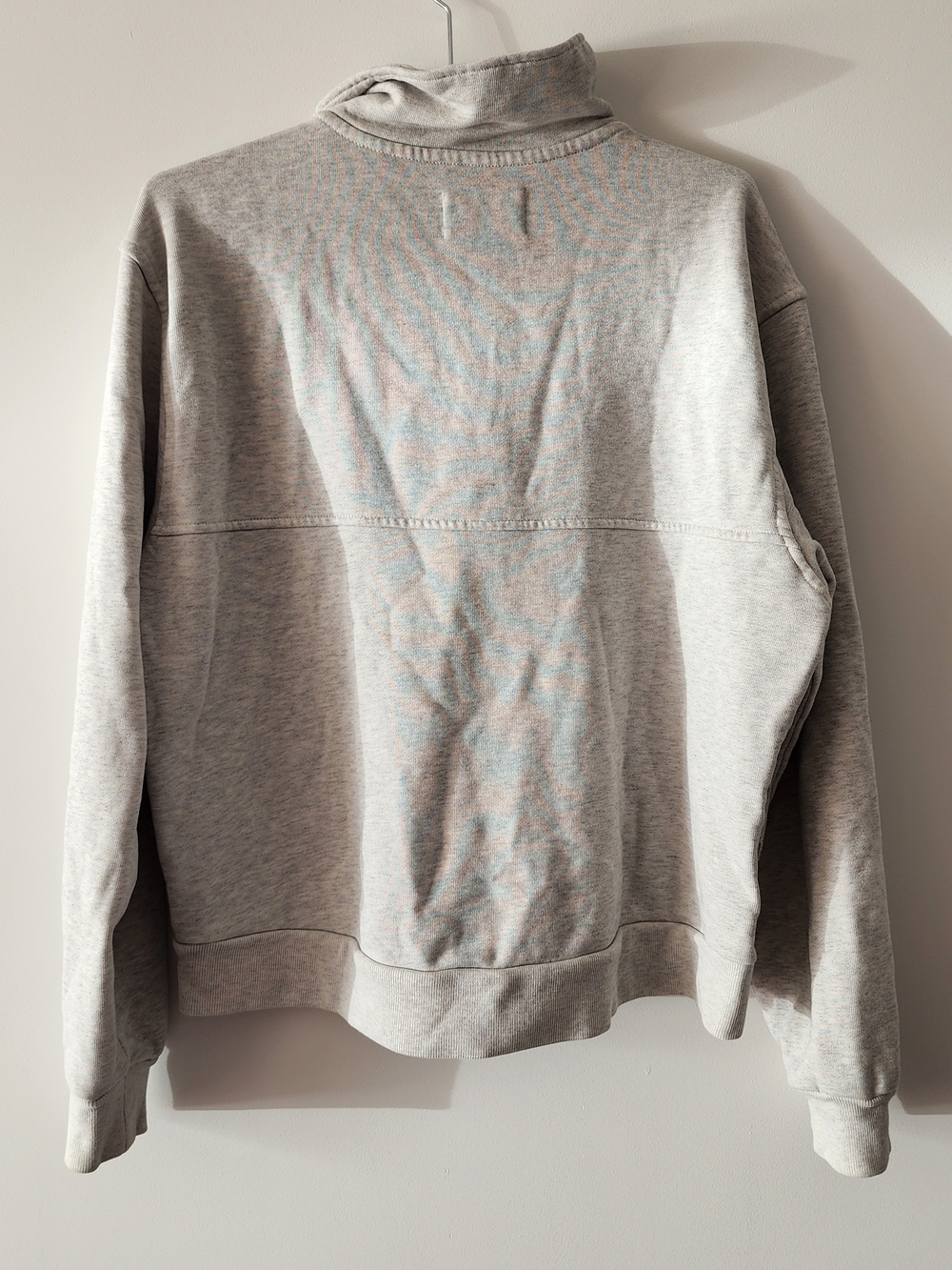 Everlane Organic Cotton Half Zip Sweatshirt Womens Medium Oatmeal Heather Gray - Picture 10 of 10